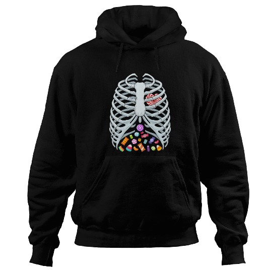 Funny Candy Skeleton Rib Cage Halloween Costume Hoodies