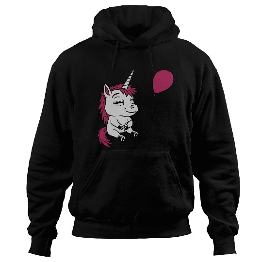 Happy balloon unicorn comic Hoodies
