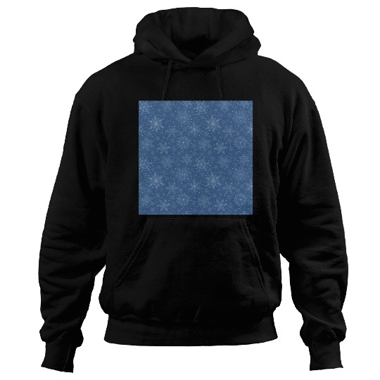 Elegant Blue Snowflakes Pattern Hoodies