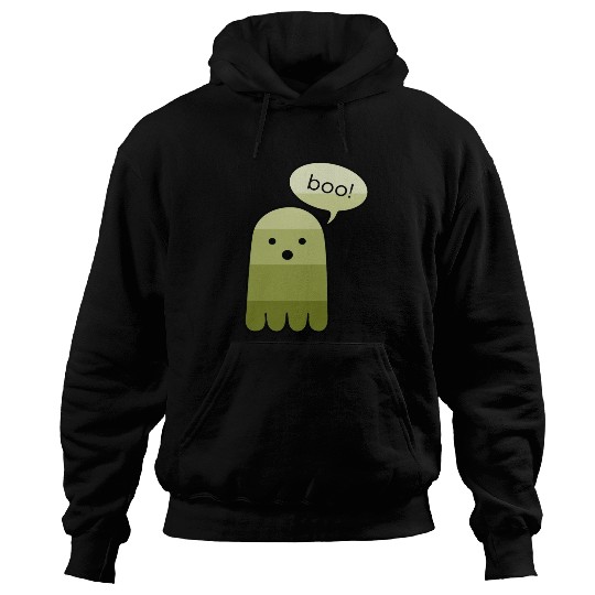 Olive Green Boo Ghost Halloween Hoodies