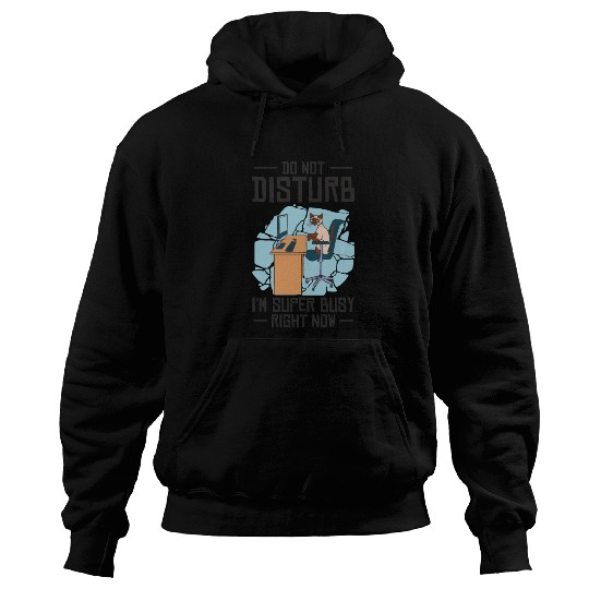 Working Busy Cat Employee Cat Owner Worker Hoodies