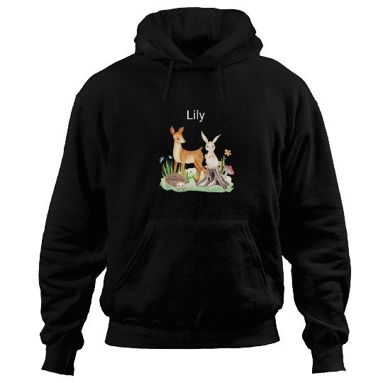 Animal deer rabbit hedgehog Lily Hoodies