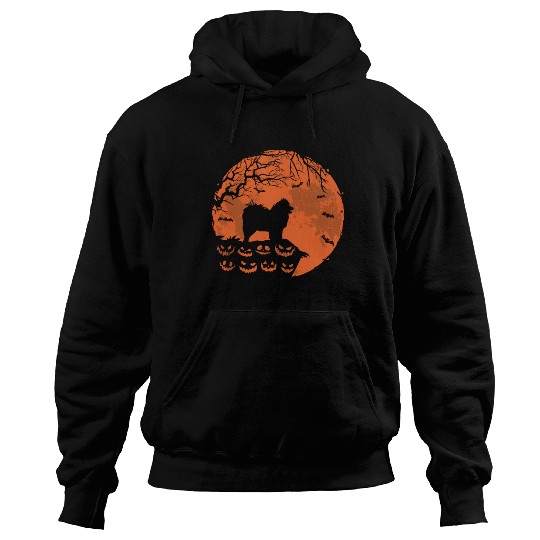 Samoyed Dog And Moon Halloween Funny Dog Lover Hoodies