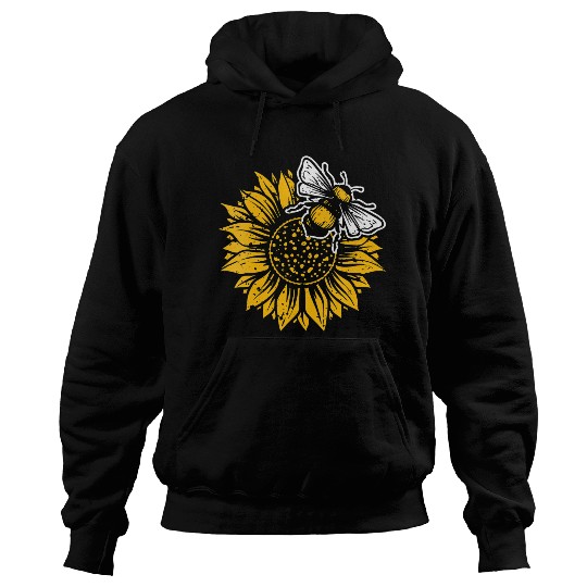 Womens Bumblebee Sunflower Springtime Save The Bee Hoodies