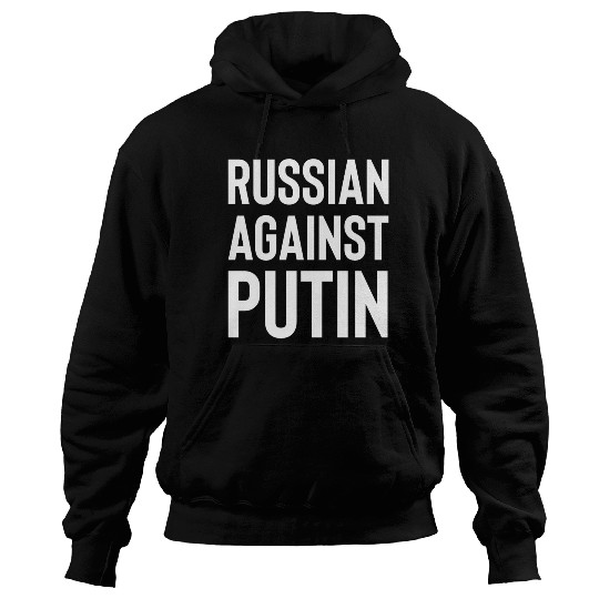 Russian against Putin white Hoodies