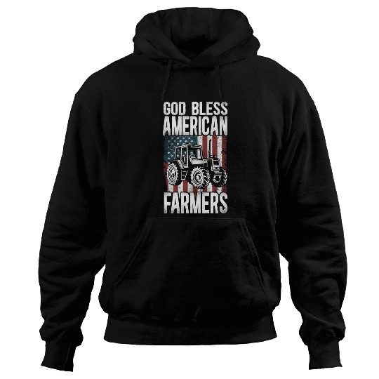Farming Farmer Us American Flag Hoodies