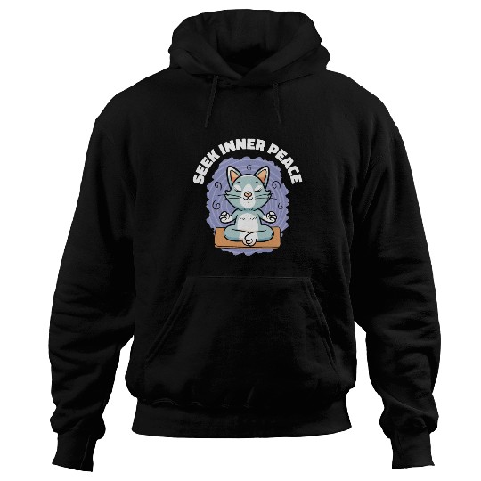 Serenity Cat Yoga Cat Owner Meditation Yoga Fan Hoodies