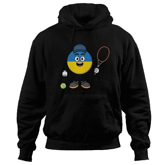 ukraine flag illustration as a tennis player Hoodies