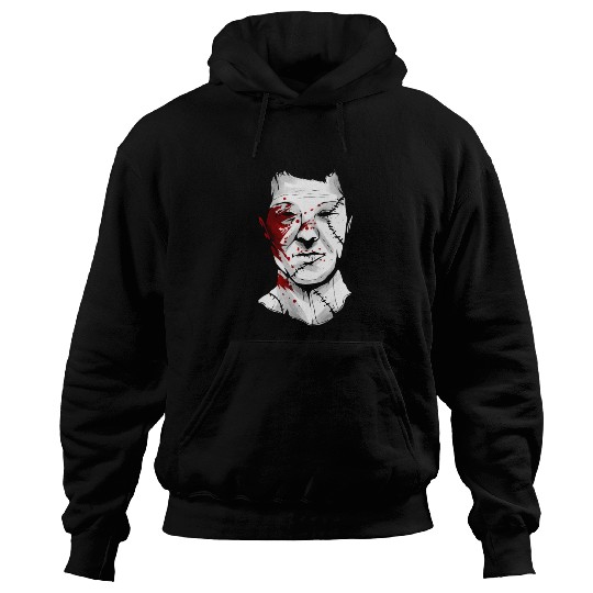 Scary Blood Splatter Leather Face Mask Halloween Hoodies