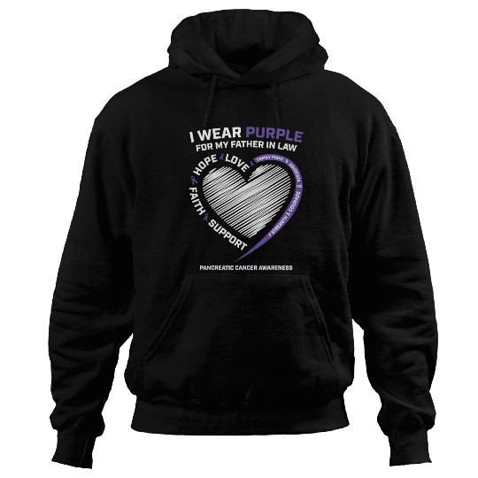 Dad I Wear Purple Father In Law Pancreatic Cancer Hoodies