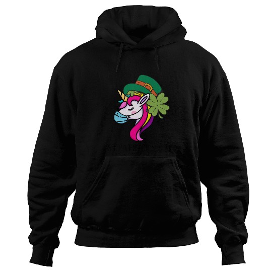 Toddler Girls St Patricks Day Rainbow Unicorn Face Hoodies