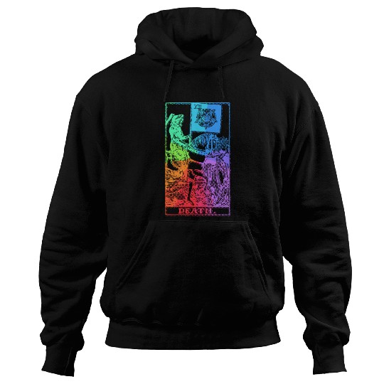 Death Tarot Card Psychic Occult Pagan Witch Rainbo Hoodies