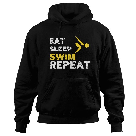 EAT SLEEP SWIM REPEAT Hoodies