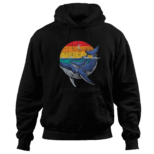 Whale Family Whale Lover Whales Aquarist Marine Hoodies