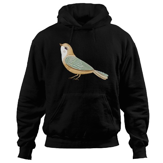 Folk art little fancy bird Hoodies