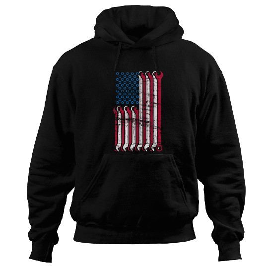 American Flag Mechanic Combination Wrenches Hoodies