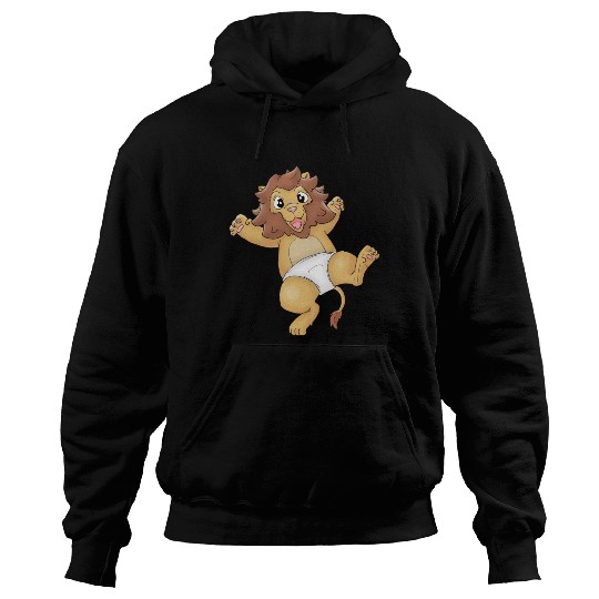 Cute Lion Baby in Diapers Design (ideal gift) Hoodies