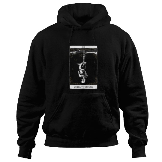 Wheel of Fortune Tarot Card Occult Goth Halloween Hoodies
