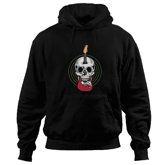 Skull and Guitar Singer or Musician Gift Hoodies