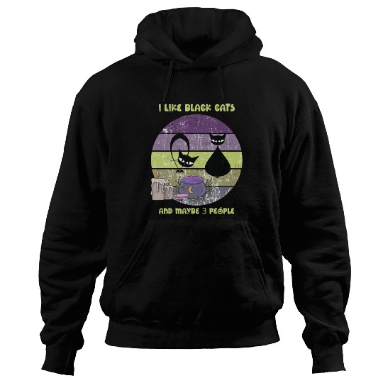 Halloween Funny Black Cats Purple Sunset Hoodies