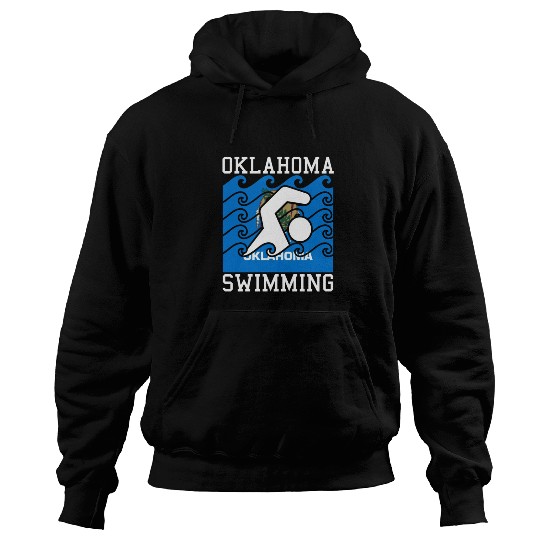 Oklahoma Flag Swimming Team Swim Swimmer US State Hoodies