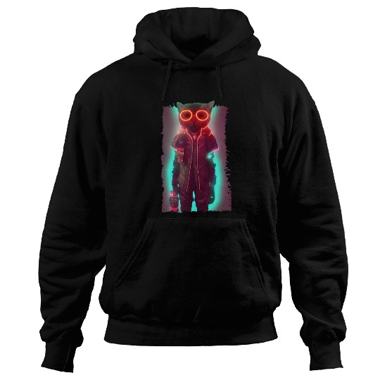 Futuristic Cyberpunk Cat Hoodies