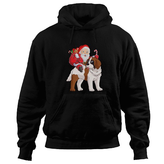 Saint Bernard Christmas Santa Claus Xmas Pajama Hoodies
