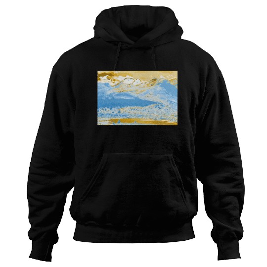 Golden Blue Mountain Lake Hoodies