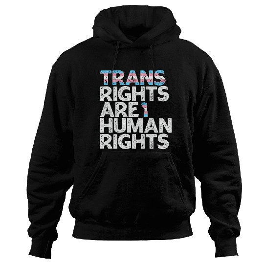 LBGT Flag Gay Pride Trans rights are human rights Hoodies