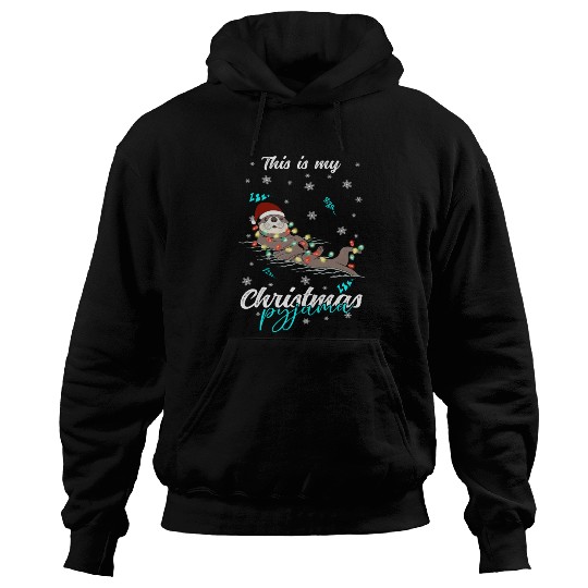 Winter Christmas Pyjama Otter Hoodies