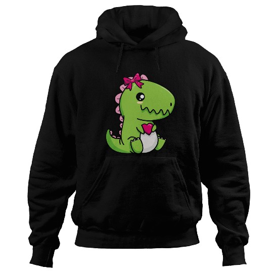 Big sister cute dino siblings boy girl heart love Hoodies
