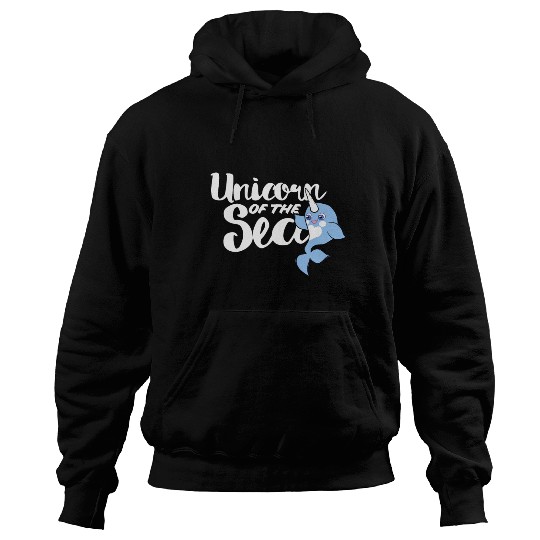 Unicorn of the sea narwhal humor Hoodies