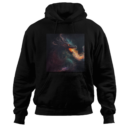 Dark fantasy fire breathing dragon Hoodies