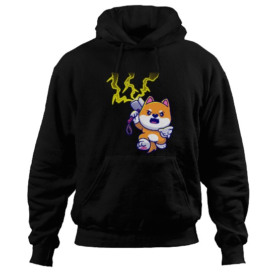 Cute Shiba Inu Dog of lightning Hoodies