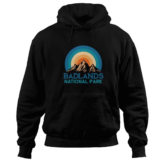 Cool Vintage Retro Badlands National Park Mountain Hoodies