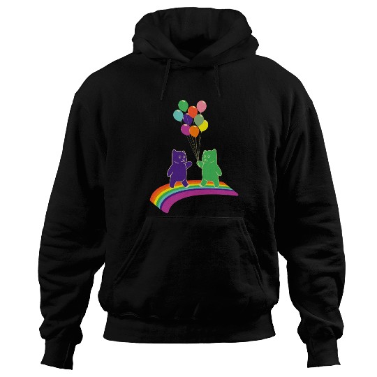 Kidcore gummy bears balloons rainbow colors gift Hoodies