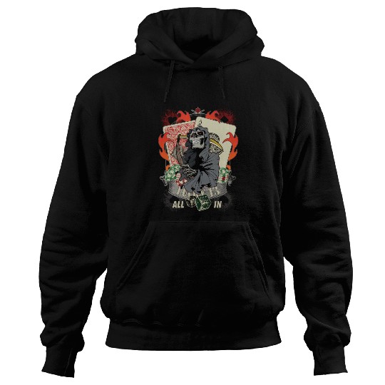 All in Poker Lucky 13 Skull gift Hoodies