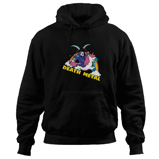 Skeleton Unicorn Rainbow Metal Music Lover Hoodies