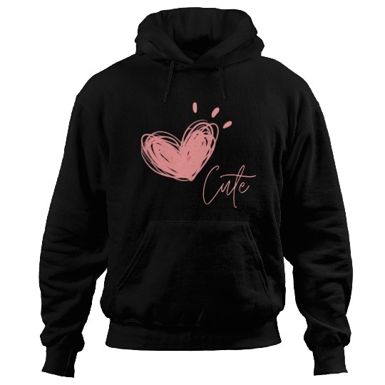Cute pink heart. Hoodies