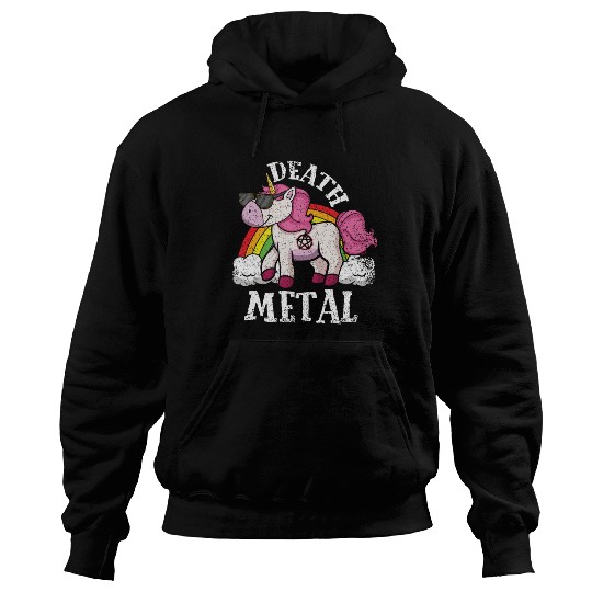 Rainbow Unicorn Rocker Love Metal Music Heavy Rock Hoodies