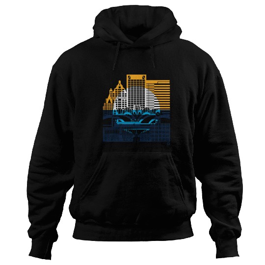 Milwaukee Skyline Squared Milwaukee Peoples Flag D Hoodies