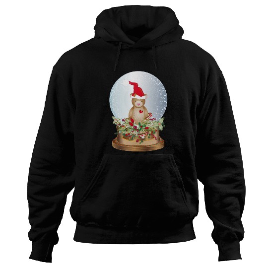 beautiful nostalgic snow globe with teddy bear Hoodies