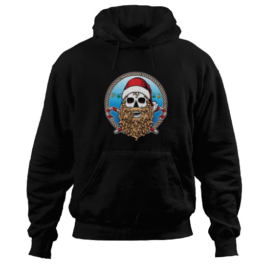 skull santa hat candy cane crew Hoodies