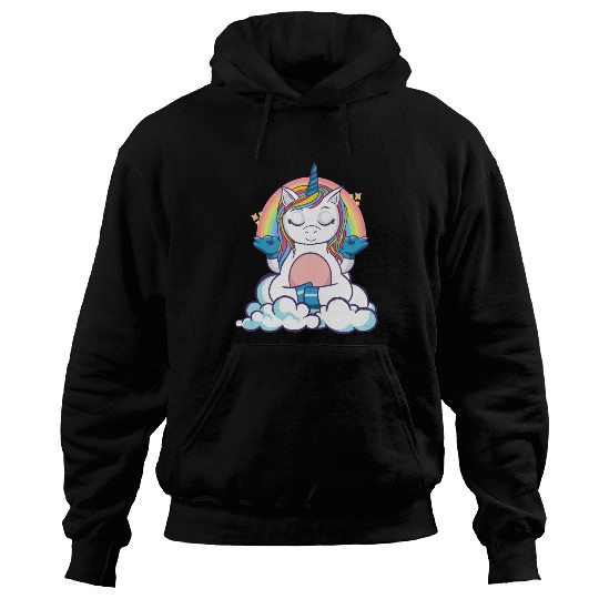 Unicorn Yoga Meditate Focus Exhale Inhale Hoodies