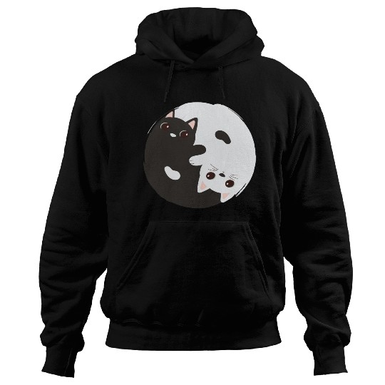 ying yang cat Hoodies