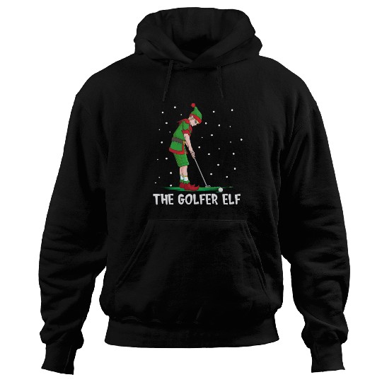 The Golfer Elf Golf Christmas Golfing Hoodies