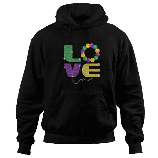 Love New Orleans Festival Parade Beads Mardi Gras Hoodies