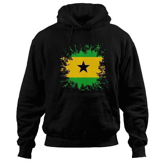 Sao Tome And Principe Flag Paint Splatter Hoodies