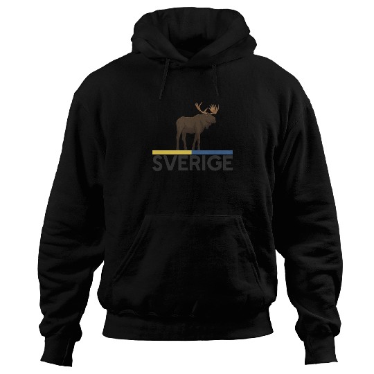 Sweden Flag Sverige Moose Hoodies