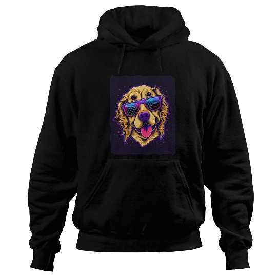 Golden Retriever Dog with Sunglasses Hoodies